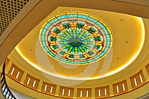 Dome with stained glass design