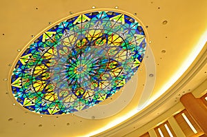 Dome with stained glass design