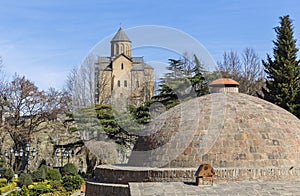 Dome of sulfur bath and Sioni Cathedral in Tbilisi