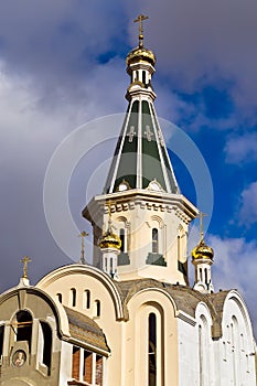 Dome of the temple of the great Martyr Tatiana. Kaliningrad, Russia