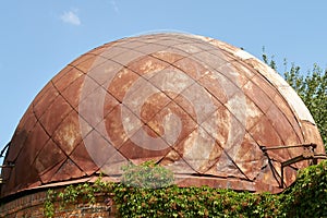 Dome of the University Observatory building in the Botanical Garden of Sumy, Ukraine, Eastern Europe.