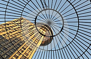 Domed glass roof of entrance to Emporis Building photo