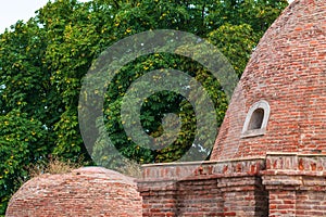 Domes of an ancient bathhouse of the 18-19 centuries, located in Guba city, Republic