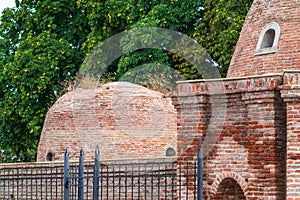 Domes of an ancient bathhouse of the 18-19 centuries, located in Guba city, Republic