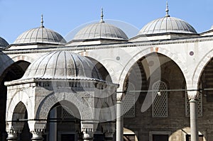 Domes blue mosque Istanbul Turkey