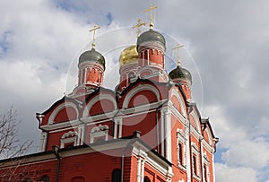 Domes of the Cathedral of the Icon of the Mother of God on Varvarka Street in Moscow