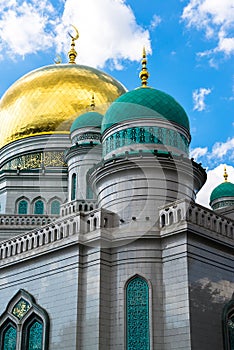 Domes of Cathedral Mosque in Moscow Russia
