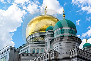 Domes of Cathedral Mosque in Moscow Russia