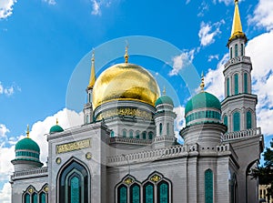 Domes of Cathedral Mosque in Moscow Russia