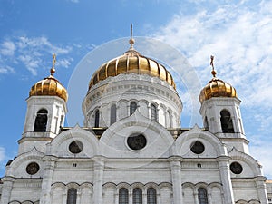 Domes of Christ the Saviour Cathedral in Moscow.