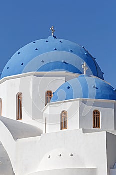 Domes of church on Santorini