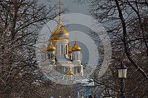 Domes of the Church of St. John Chrysostom, Moscow.