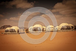 Domes hotel in desert