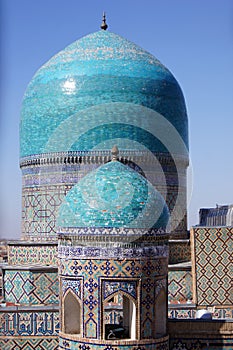 Domes of mosque in Samarkand, Uzbekistan photo