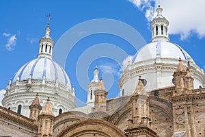 Domes of the New cathedral of Cuenca, Ecuador photo