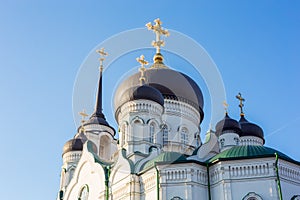 Domes of the Orthodox Church, Annunciation Cathedral in the center of Voronezh