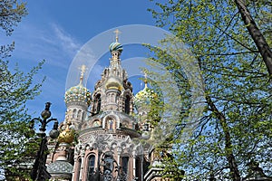 Domes of Orthodox Church of the Savior on blood photo