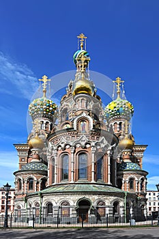 Domes of Orthodox Church of the Savior on blood photo