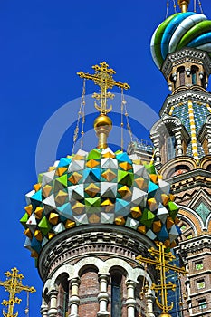 Domes of Orthodox Church of the Savior on blood photo