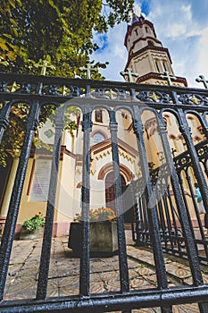 Domes of Our Lady of the Sign Church, the orthodox church betwee