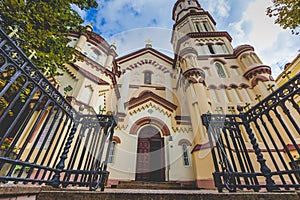 Domes of Our Lady of the Sign Church, the orthodox church betwee