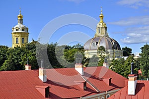 Domes in Peter and Paul Fortress, Saint-Petersburg