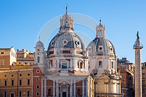 The domes of piazza venezia in Rome, Italy