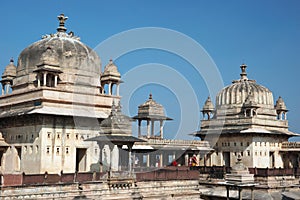 Domes of Raj Mahal palace at Orchha ,India