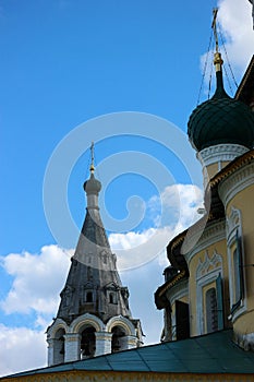 Domes of Ressurection Cathedral in Tutayev, Russia photo