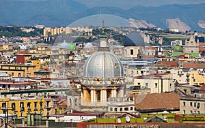 Domes and roofs of Naples, Italy