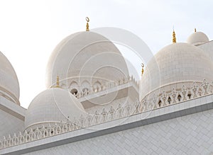 Domes of Sheikh Zayd Grand Mosque in Abu Dhabi, UAE