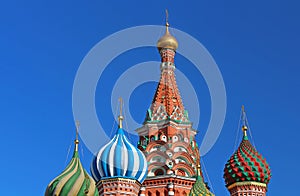 Domes of St. Basils cathedral in Moscow, Russia