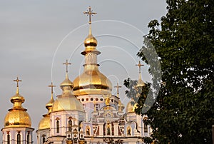 Domes of St Michaels Golden Domed Monastery in Kyiv