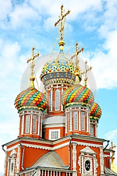 Domes on Stroganov Church Nizhny Novgorod