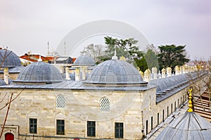 The domes of Suleymaniye Mosque, with the Fatih Mosque