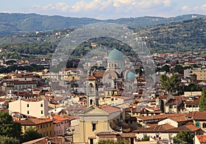 Domes of the synagogue of the city of Florence in the region of