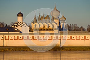 The domes of the Tikhvin Theotokos Assumption Monastery