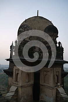 Domes and towers of the huge mausoleum Gol-Gumbaz