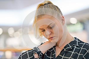Domestic Abuse. Coseup of unhappy crying woman photo