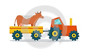 Domestic Animals Carriage Vector Illustration.