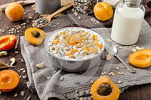 Domestic apricots musli yogurt