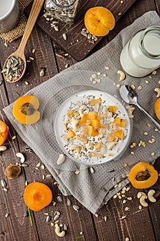 Domestic apricots musli yogurt