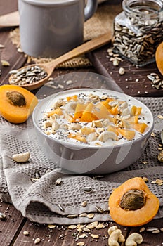 Domestic apricots musli yogurt