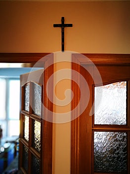 Domestic Crucifixes. Artistic look in vintage vivid colours.