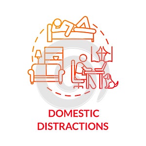 Domestic distractions concept icon