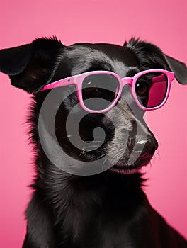 Pet dog cute breed portrait sunglasses purebred puppy adorable funny animal photo