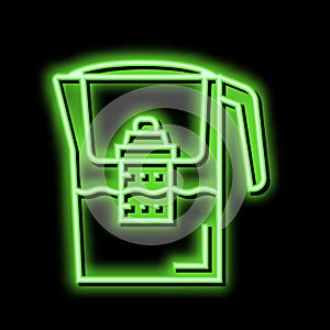 domestic filter water neon glow icon illustration