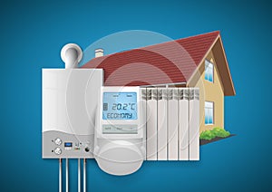 Domestic heating system concept - house installation