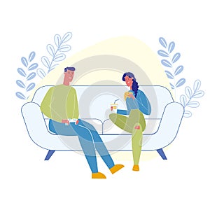 Domestic Leisure, Pastime Flat Vector Illustration