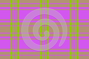 Domestic seamless vector plaid, 40s texture background pattern. Trendy fabric check textile tartan in purple and lime colors